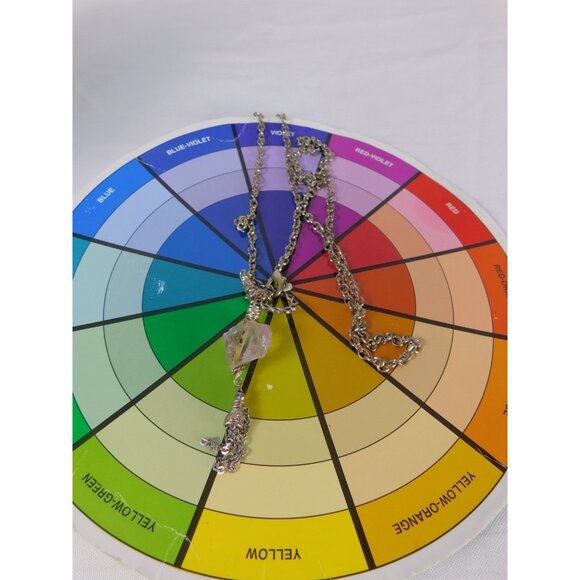 Handmade Amethyst Nugget Heart Pendant Necklace Silver Tone Chain Tassel Unique - Picture 5 of 5